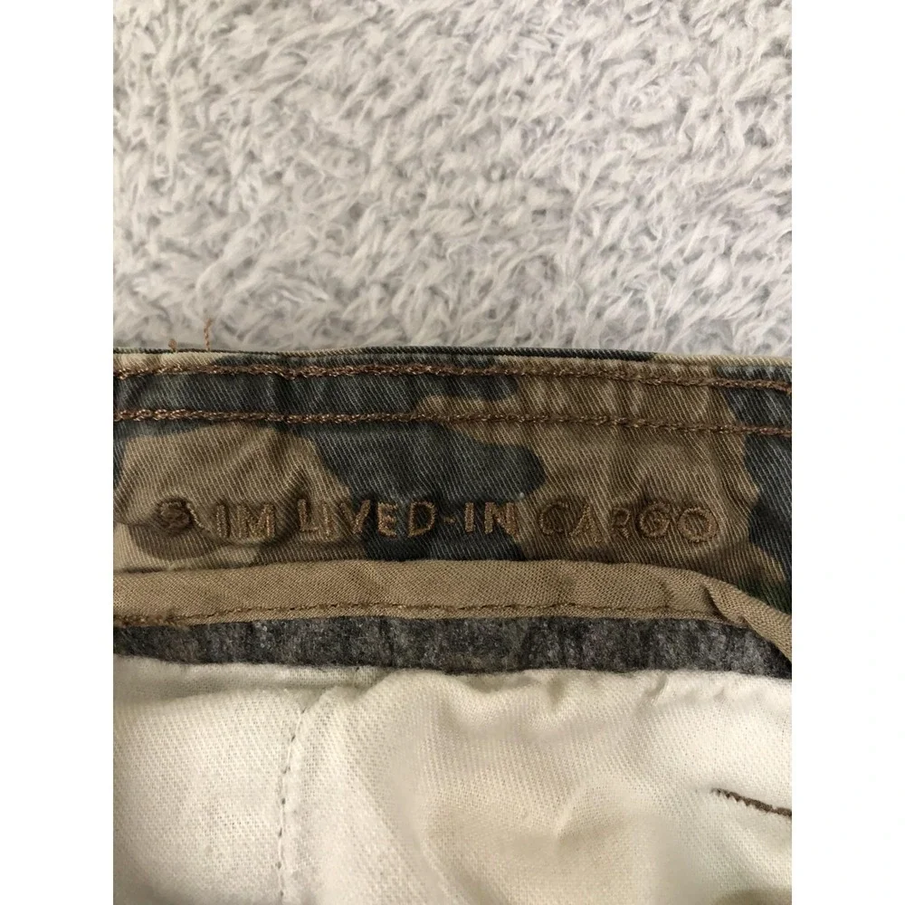 American Eagle Pants Mens 34x29 (Tag 32x32) Camo Slim Lived in Cargo Distressed